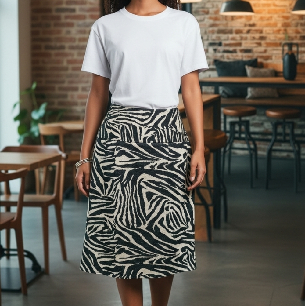 EUC Lane Bryant Tan & Black Animal Print Skirt